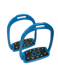 American Equus "Sport" English Spike Stirrups  in Light Blue - 4 1/4