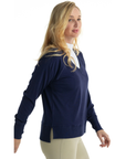 Hannah Childs 'Asher' Bamboo V Neck Sweatshirt in Midnight