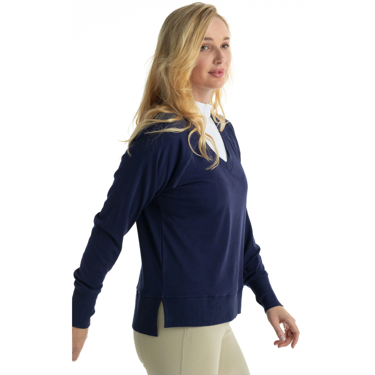 Hannah Childs 'Asher' Bamboo V Neck Sweatshirt in Midnight 