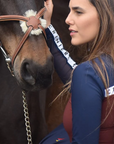 Criniēre 'Estella' Schooling Top in Navy/Brown - Women's Small