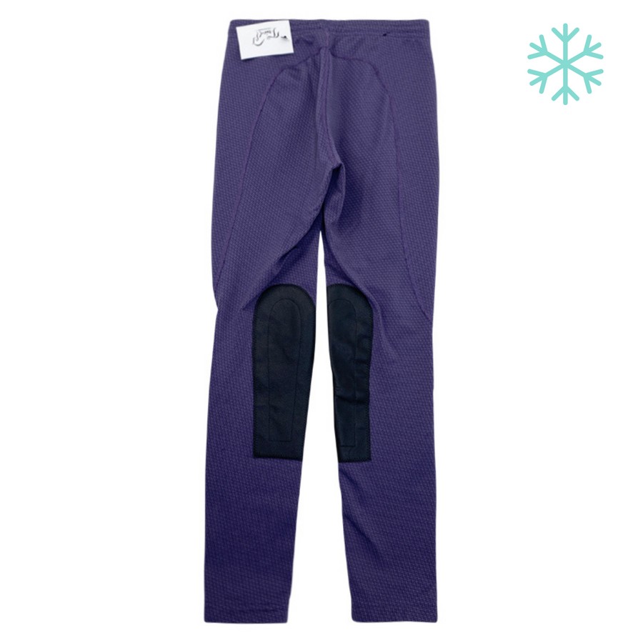 Back of Kerrits Fleece Performance Riding Tights in Grape Houndstooth