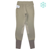 Back of Riding Sport Fleece Knee Patch Breeches  in Tan