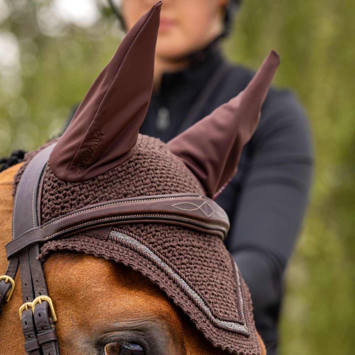 LeMieux Crystal Ear Bonnet in Brown