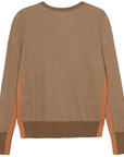 Hannah Childs 'Angelina ﻿Herringbone' V-Neck Sweater in Oatmeal