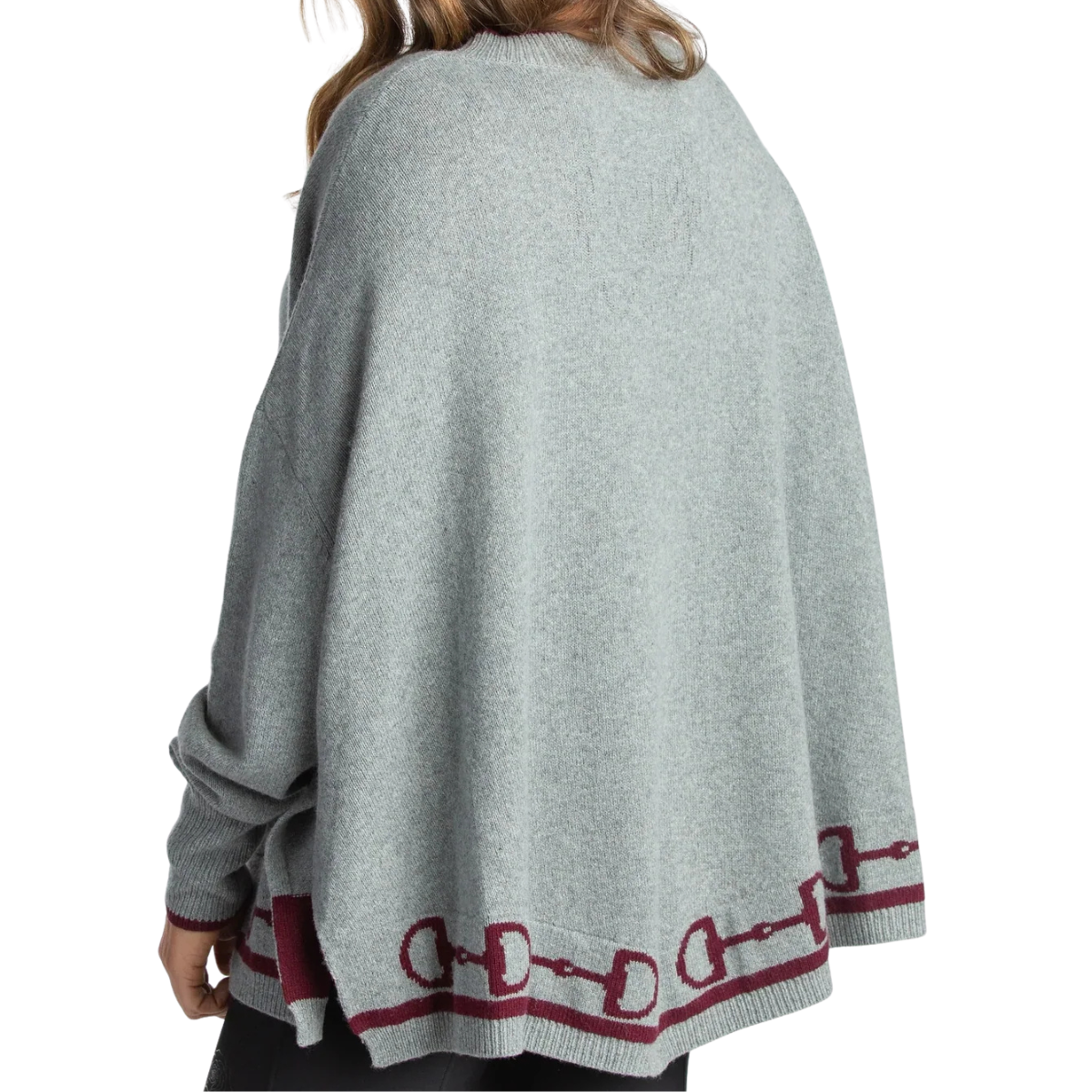 Hannah Childs 'Kristina Bit' Poncho in Carbon/Bordeaux