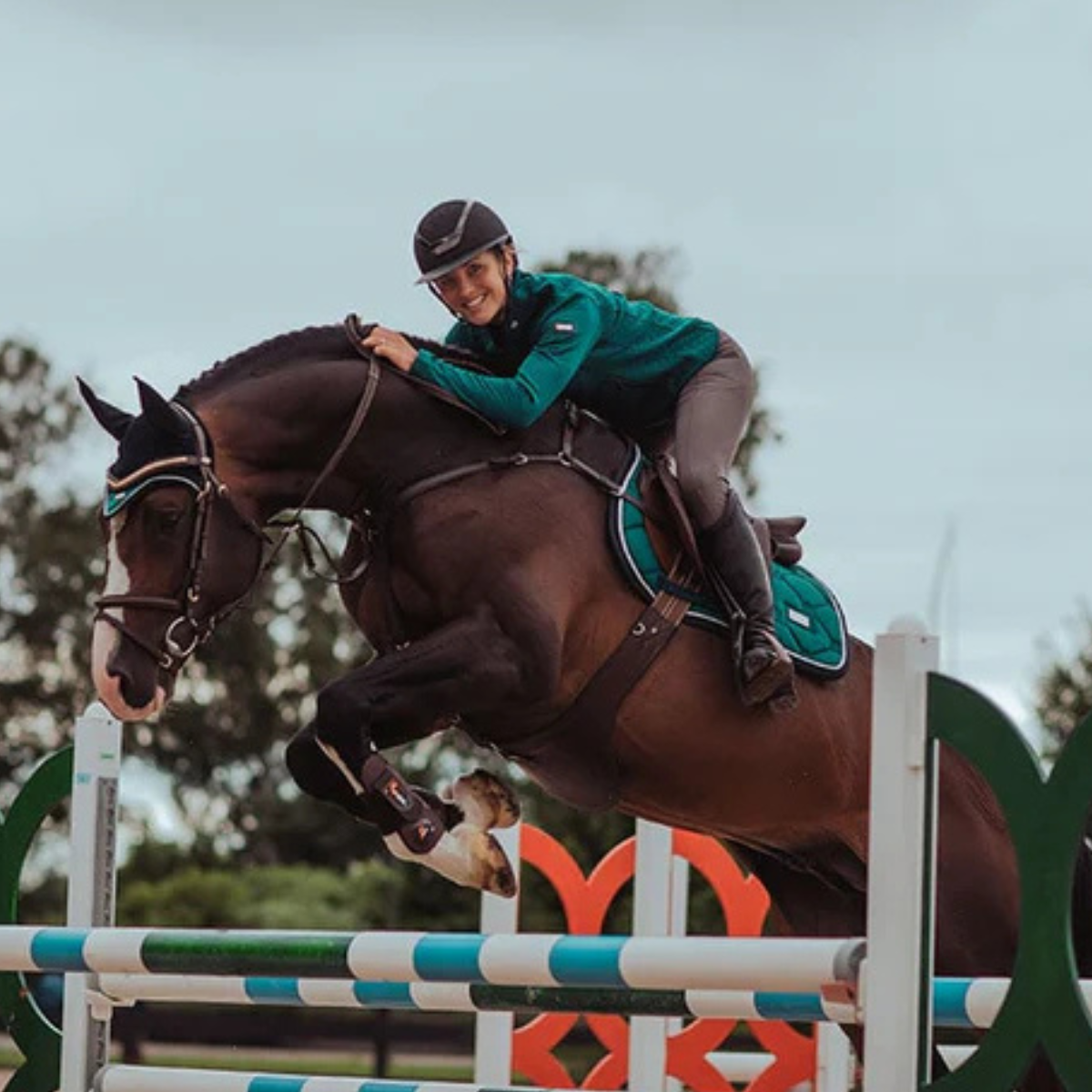 Equestrian Stockholm Jump Saddle Pad in Emerald