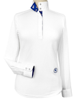 Essex Classics Talent Yarn Long Sleeve Show Shirt in White/Wineglass - Women's Medium