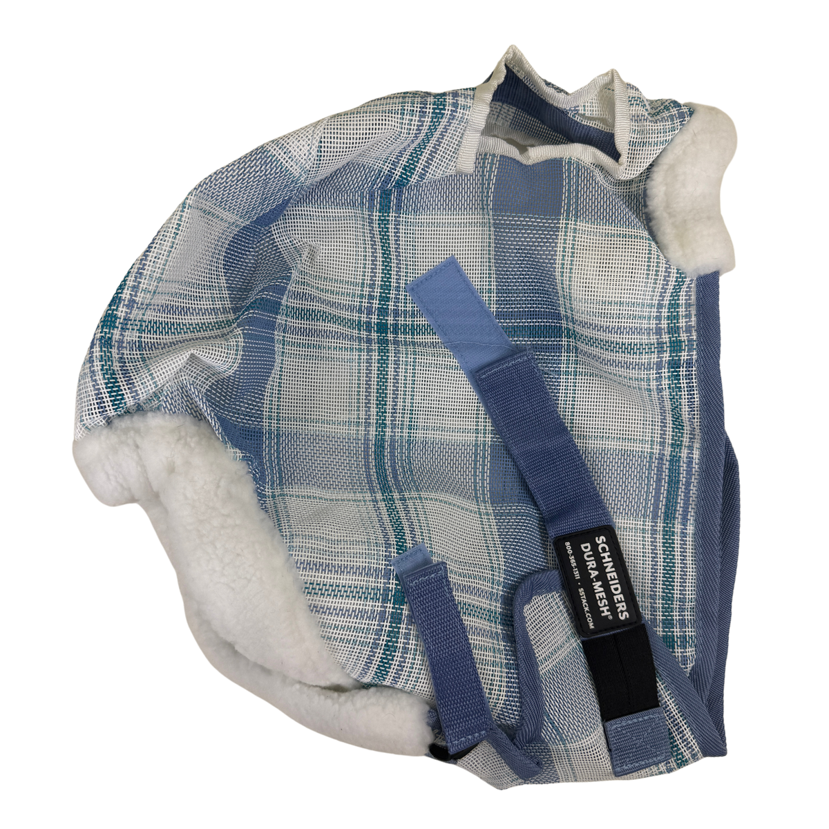 Schneiders Dura-Mesh Original Fly Mask W/O Ears in Blue Plaid