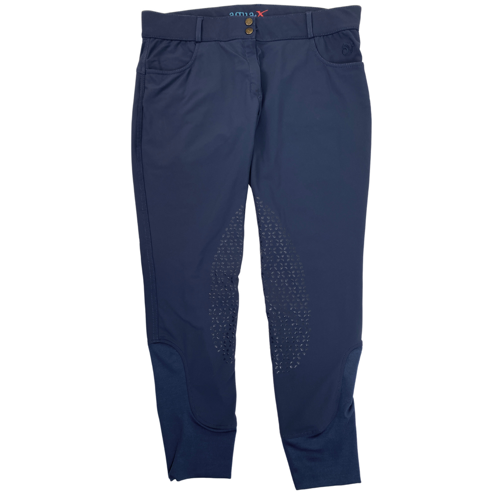 Ovation 'Aqua-X' Silicone Knee Patch Breeches in Navy - Women's 34R