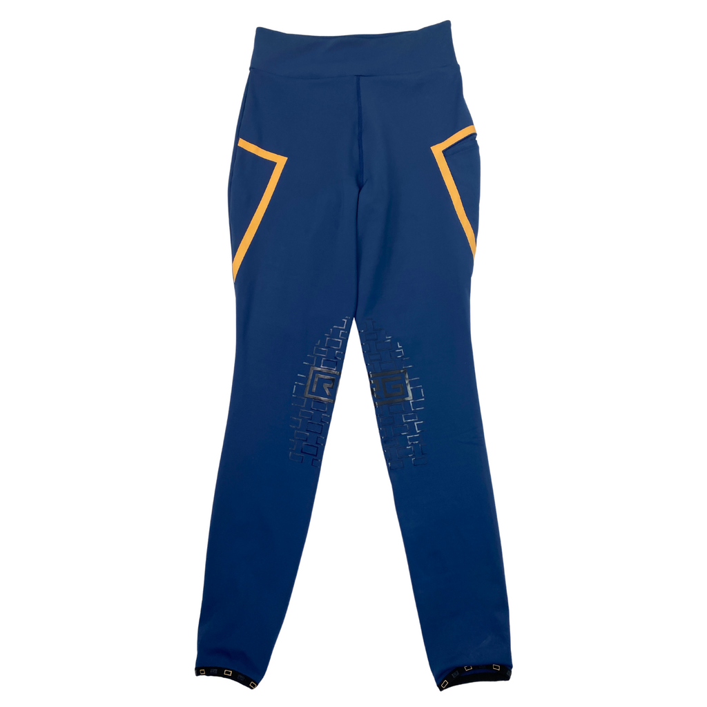 Front of Products RG Italy 'RG Leggings' Riding Tights in Classic Blue - Women's IT 38 (Small)