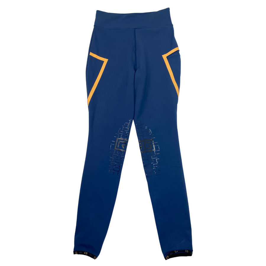 Front of Products RG Italy 'RG Leggings' Riding Tights in Classic Blue - Women's IT 38 (Small)