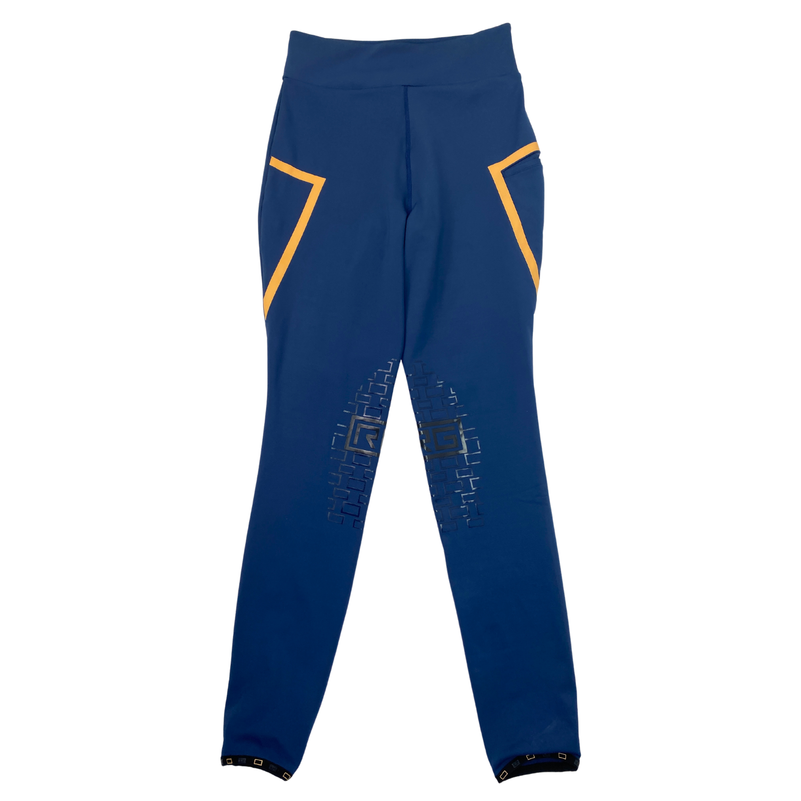 Front of RG Italy 'RG Leggings' Riding Tights in Classic Blue