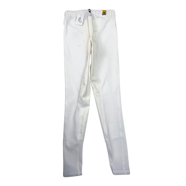 Back of Kerrits Microcord Full Seat Tights in White