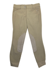 Front of Ariat Heritage Elite Knee Patch Breeches in Khaki - Women's 24R