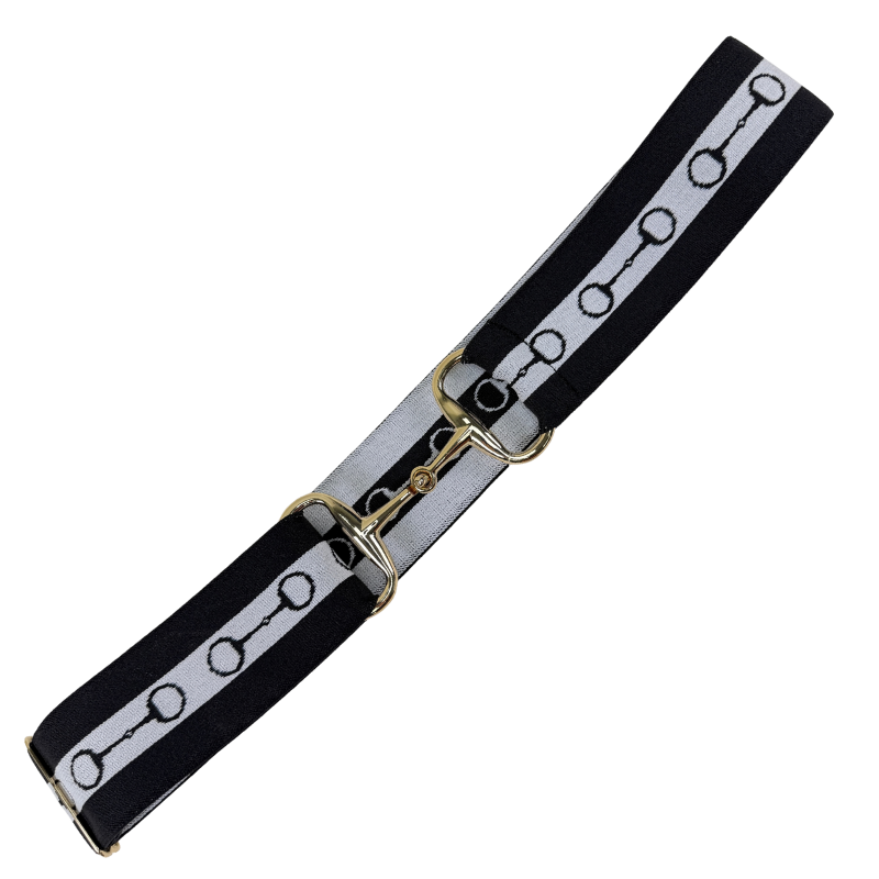 Ellany 2" Snaffle Belt in Black &amp; White Stripe - One Size