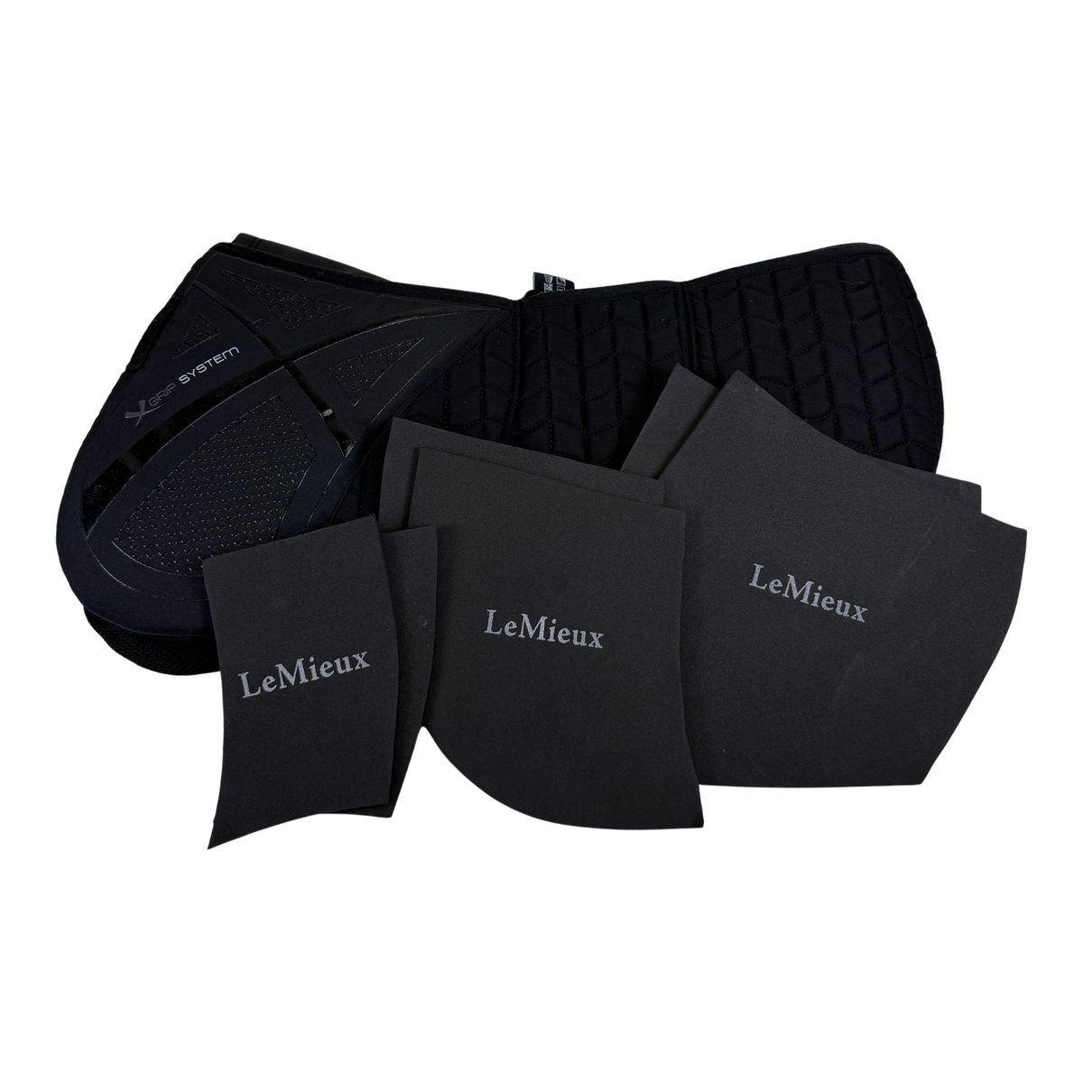 LeMieux 'ProSorb Plain 3 Pocket' Quilted Half Pad Black in Black