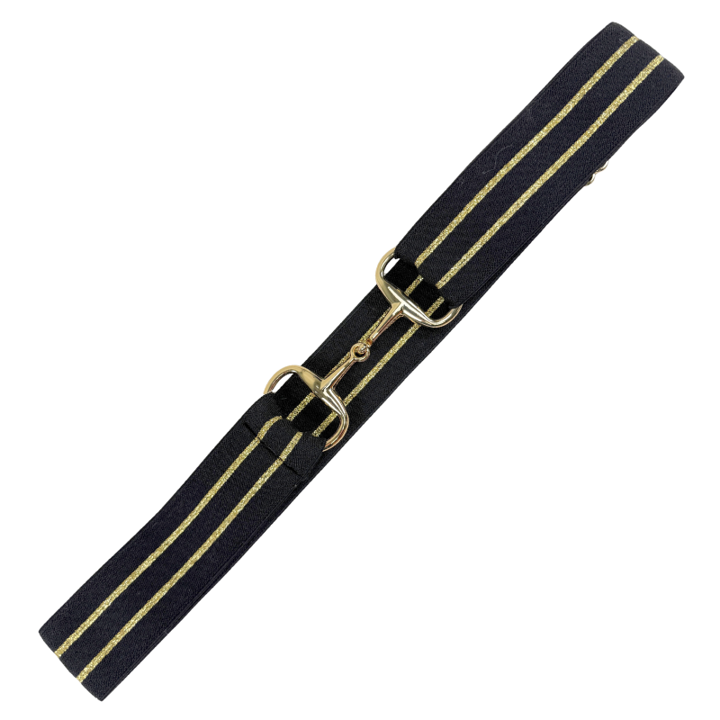 Ellany 1.5" Snaffle Belt in Black/Gold - One Size