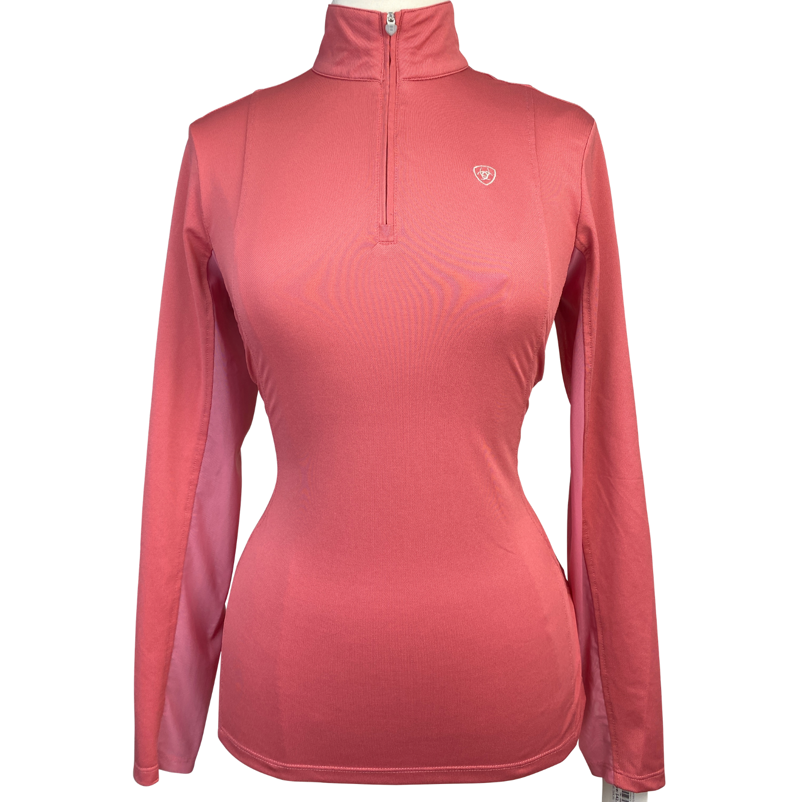 Front of Ariat Heat Series Long Sleeve Sun Shirt in Coral