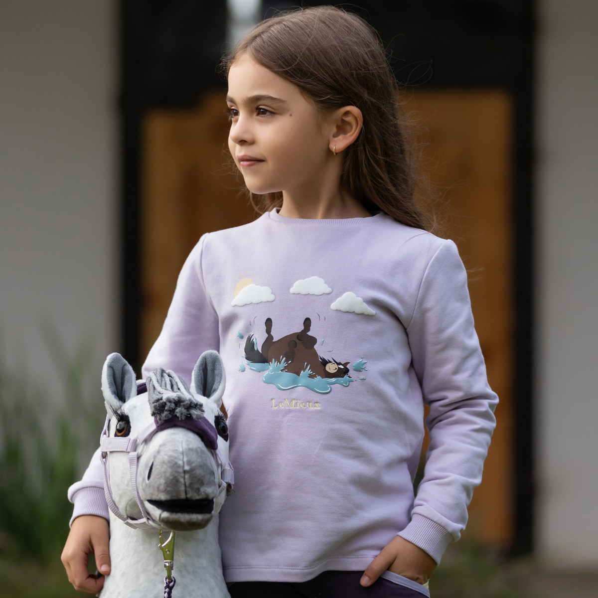 LeMieux Mini 'Poppy' Long Sleeve Shirt in Lilac