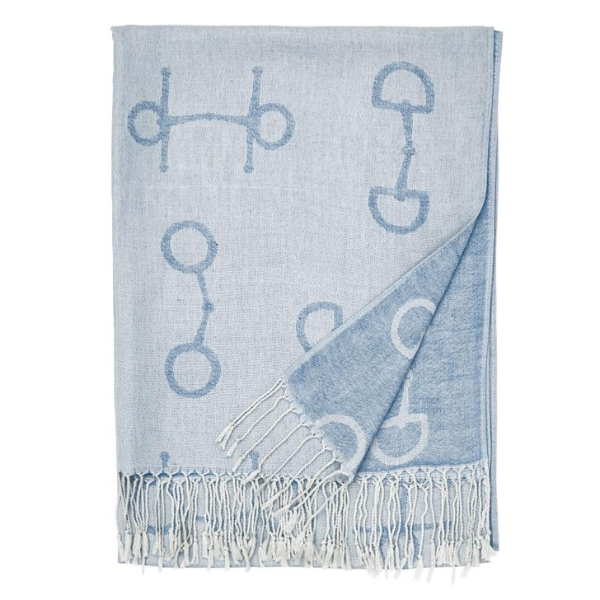 Lila Snaffle Bit Scarf  in Light Blue - 28&quot; x 72&quot;