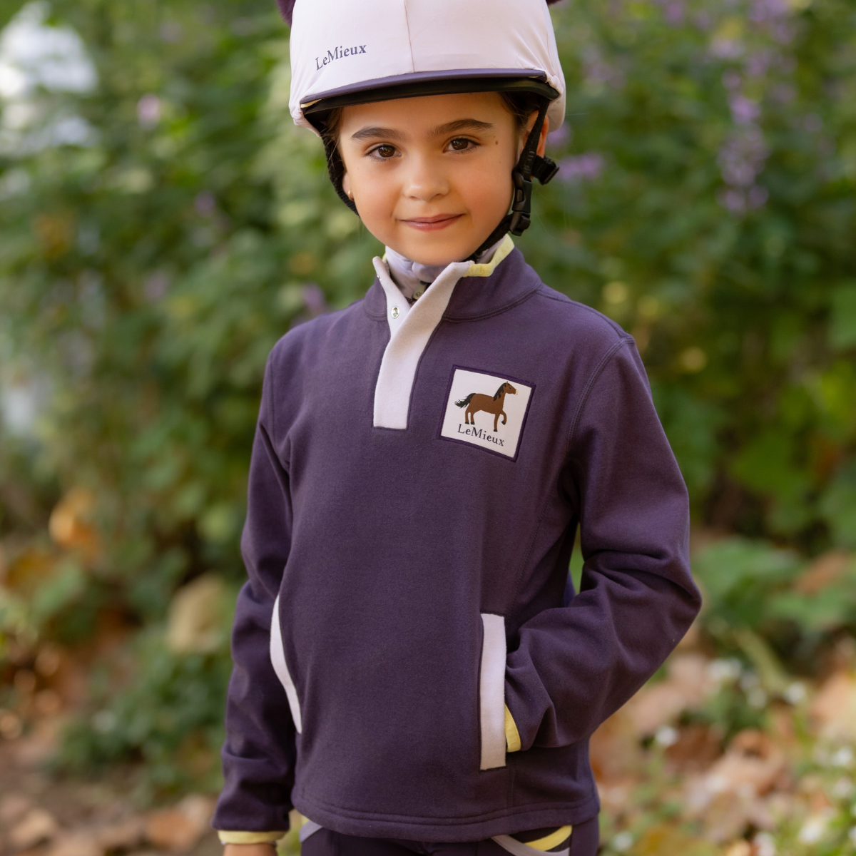 LeMieux Mini 'Mae' Popper Fleece Pullover in Juniper