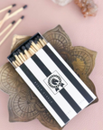 Stable Style Oversized Horseshoe Matches in Black & White Stripe