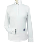 Essex Classics Talent Yarn Long Sleeve Show Shirt in White/Golfcart - Women's Medium