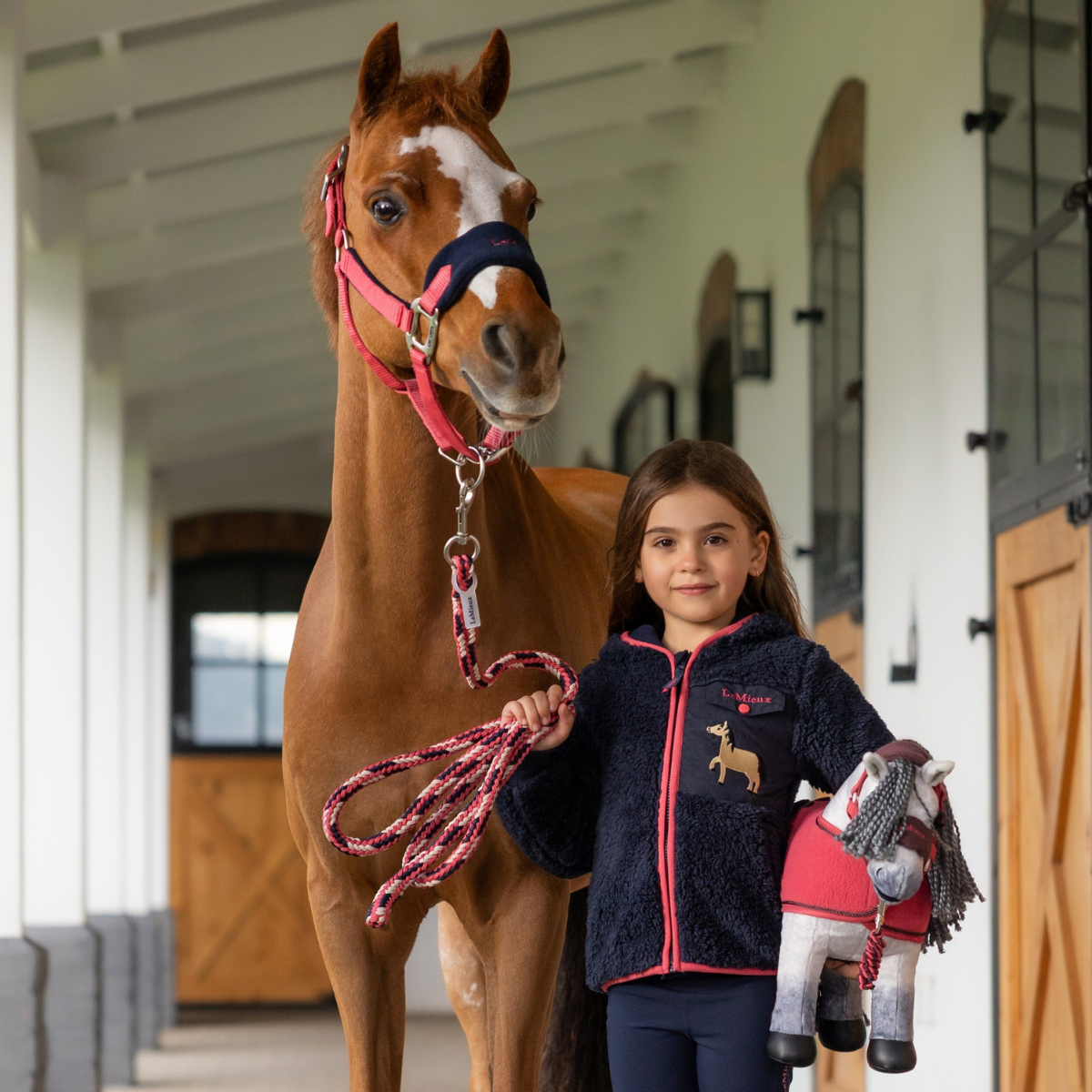 LeMieux Mini 'Teagan' Dream Fleece Zip-Up in Navy