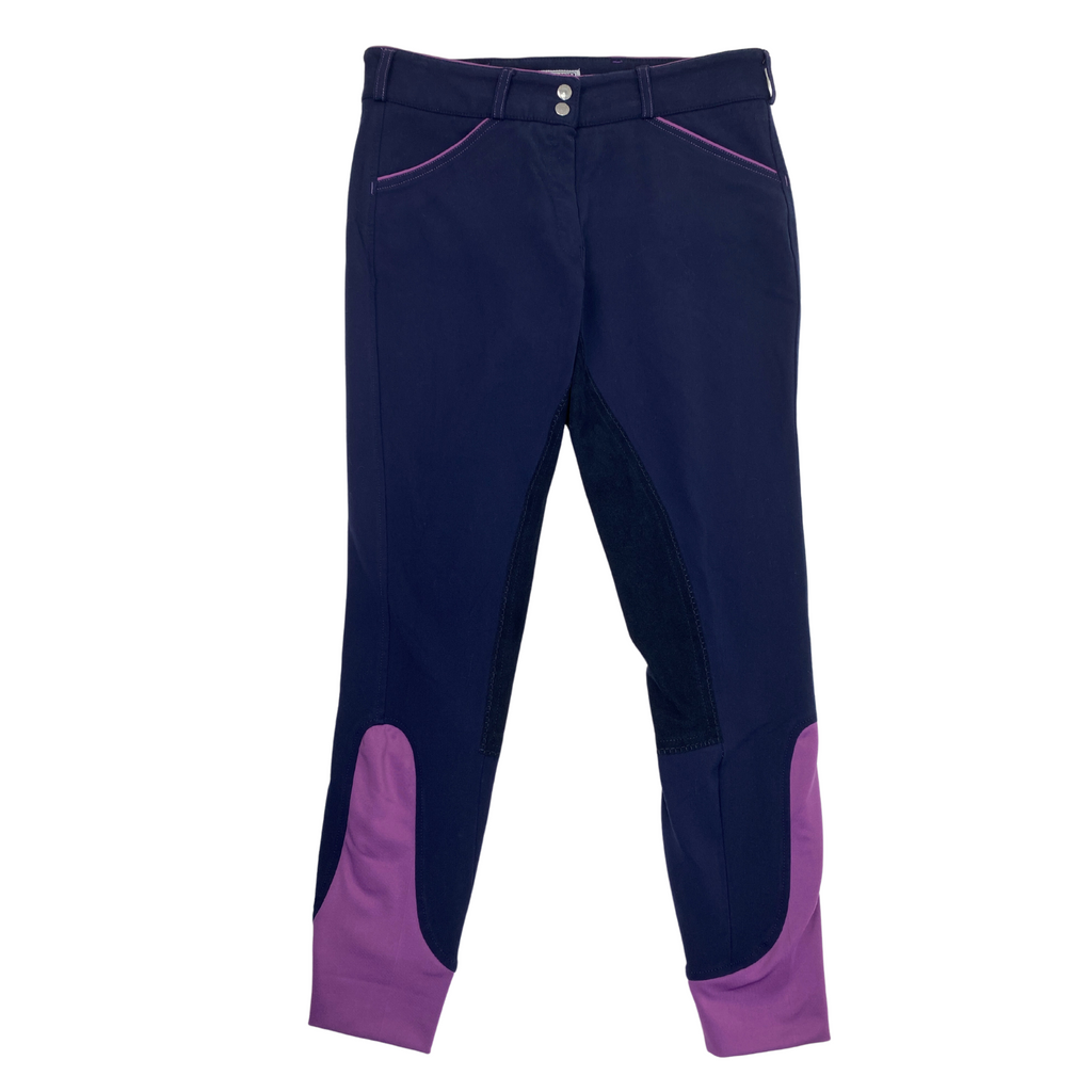 Dover Saddlery 'Wellesley' Breech in Navy/Purple
