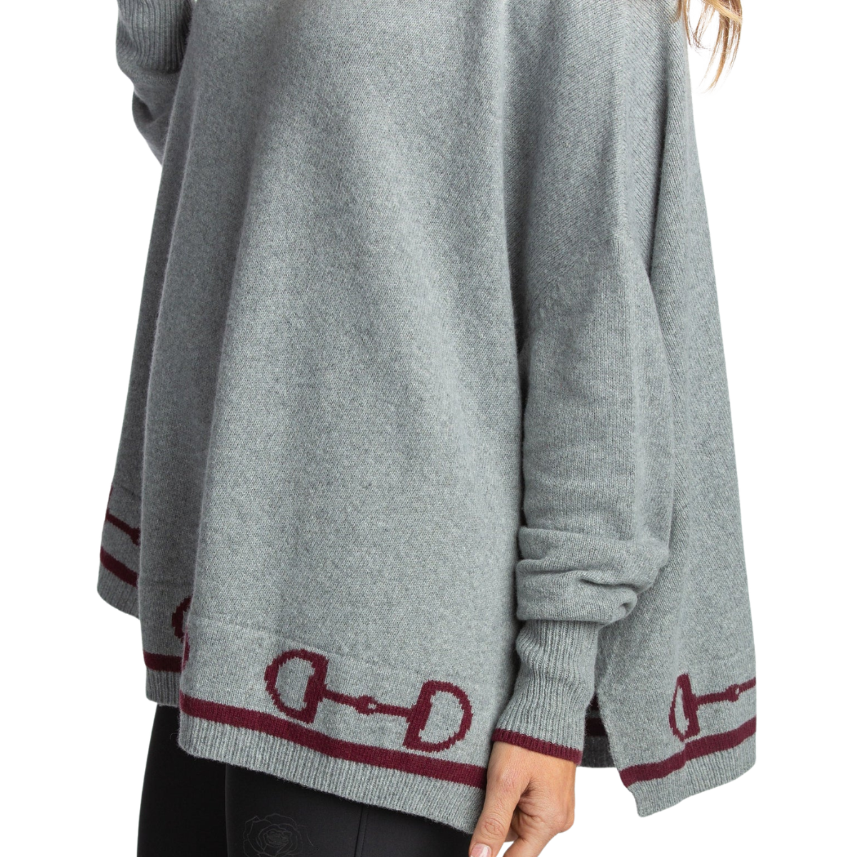 Hannah Childs 'Kristina Bit' Poncho in Carbon/Bordeaux