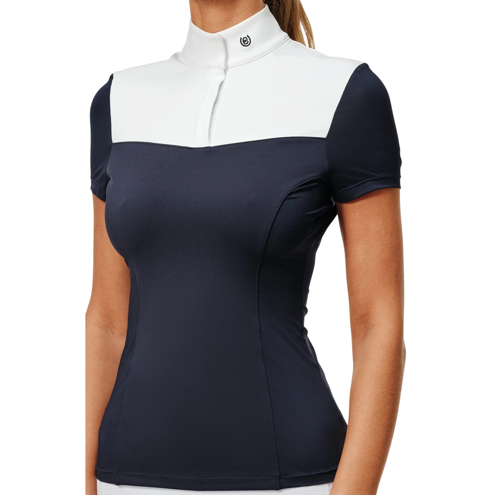 Equestrian Stockholm 'Refined' Competition Shirt in Navy/White 