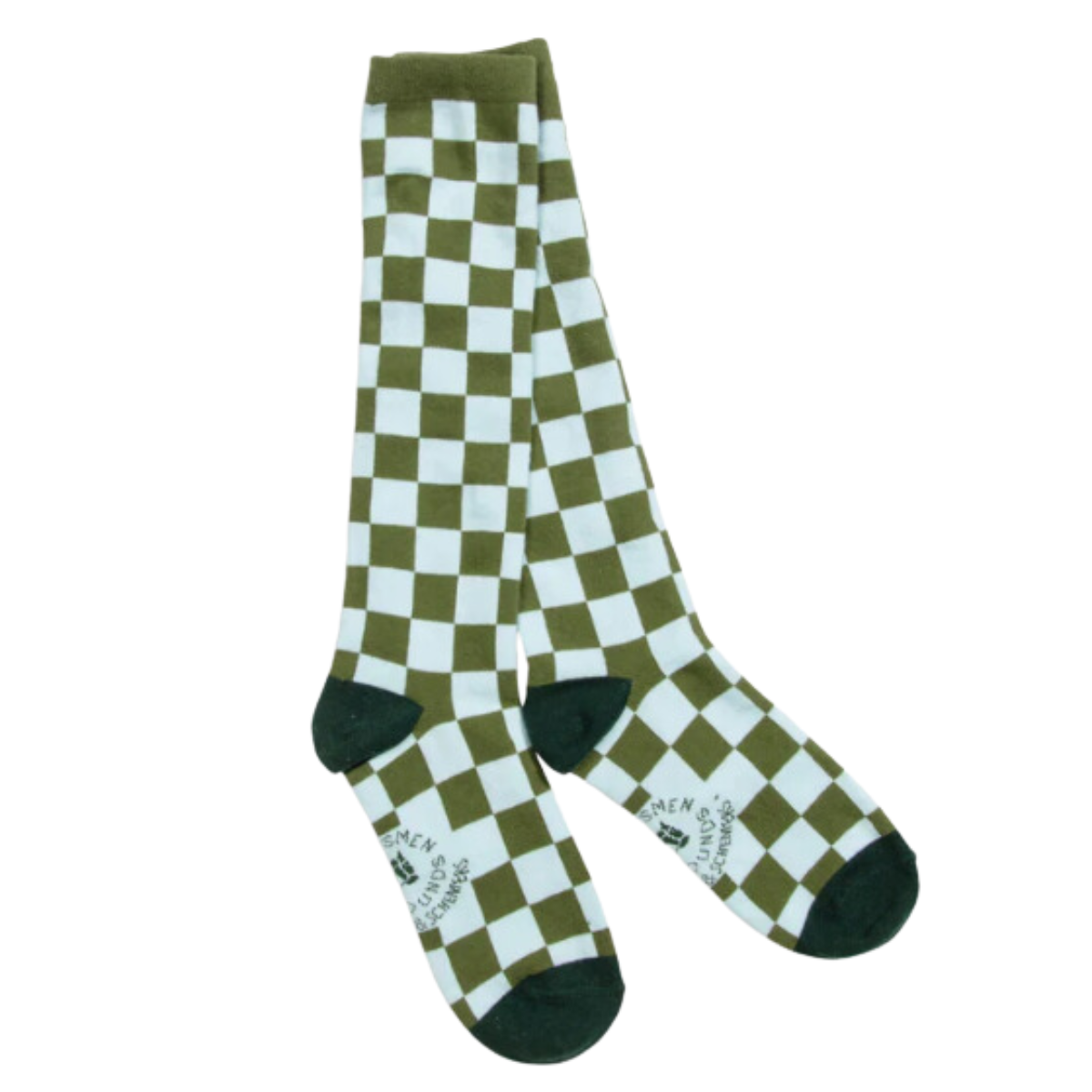 Huntsmen & Hounds Check This Tall Socks in Green/Blue - Women's 5-10