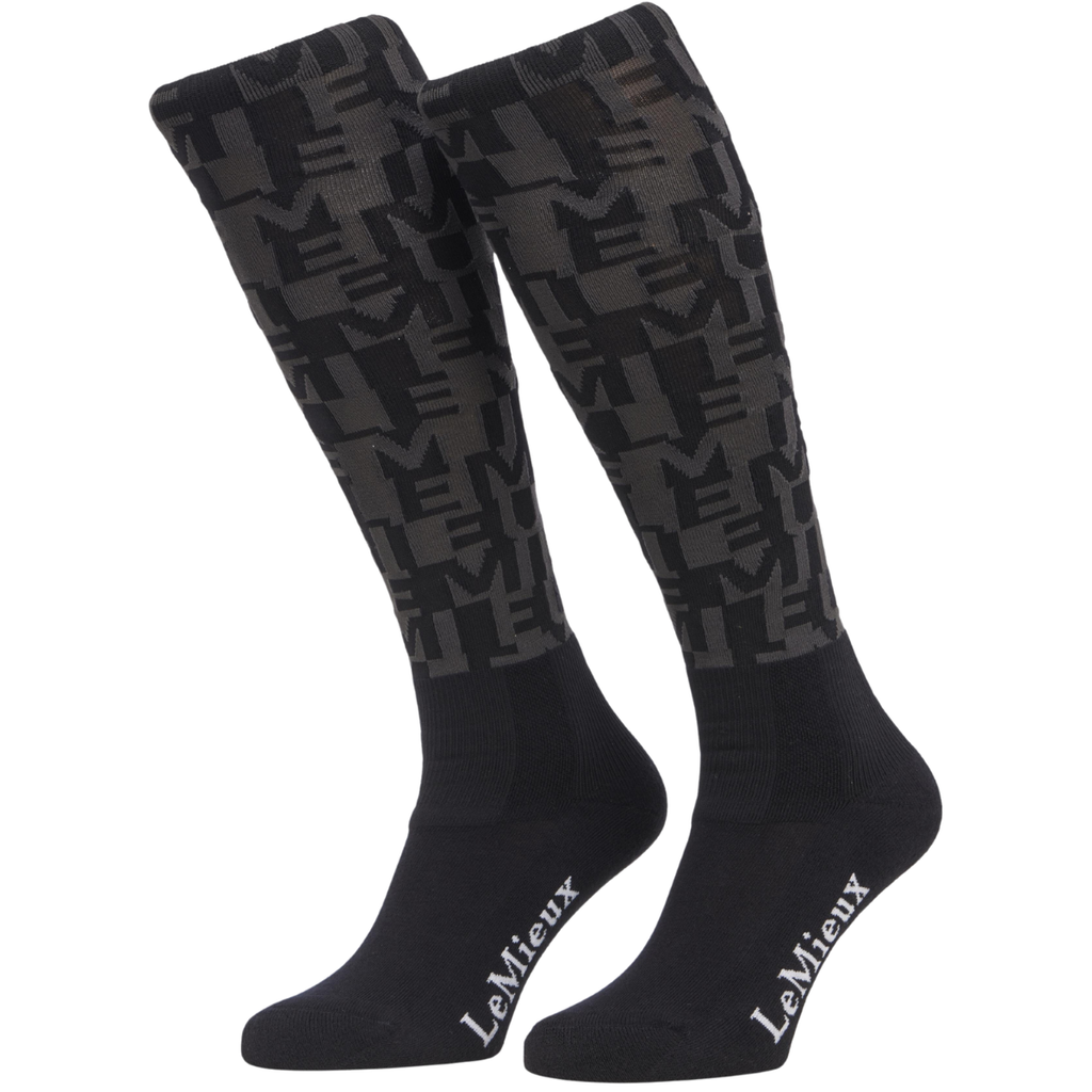 LeMieux 'Footsies' Socks in Logo AOP Black