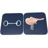 Equestrian Coasters in Navy Bit/Navy Saddle