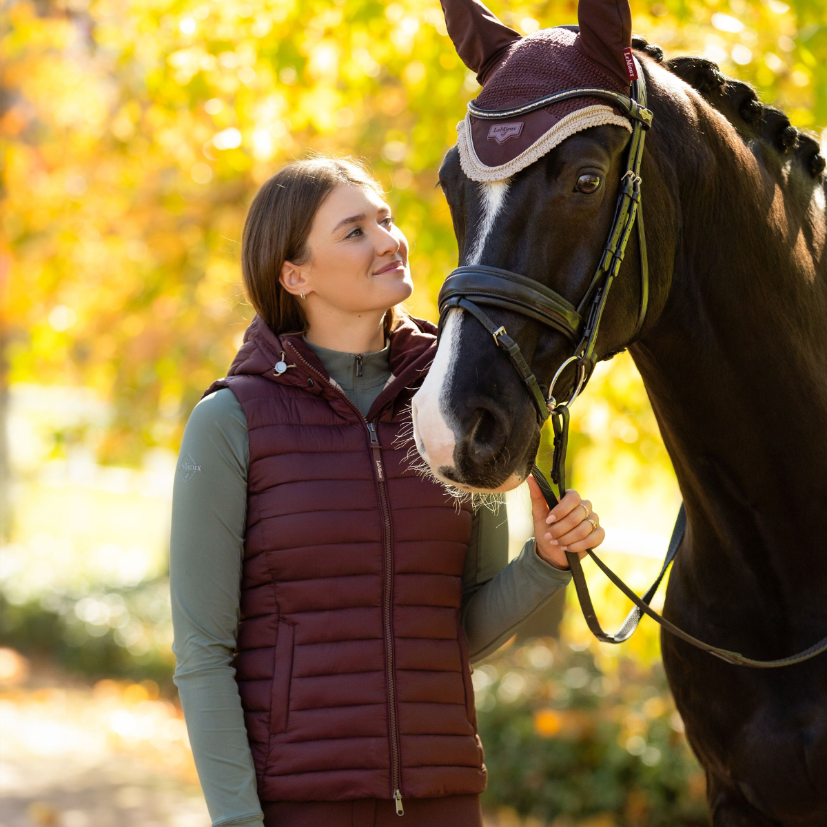 LeMieux 'Rose' Hooded Vest in Damson