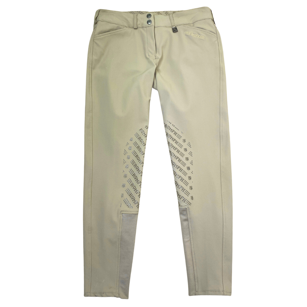 Front of Romfh 'Gabriella' Knee Patch Breeches in Sand - Women's 22R