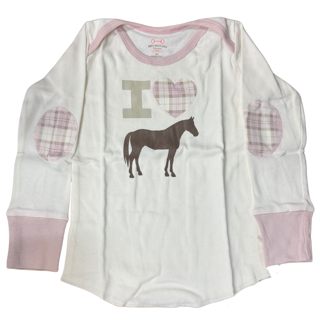 Mini Britches Long Sleeve 'I <3 Ponies' Shirt in Pink
