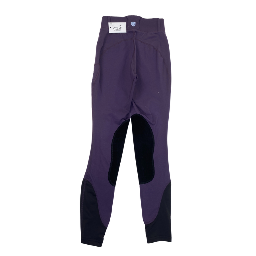 Back of Noble Equestrian 'Balance' Tights in Grape