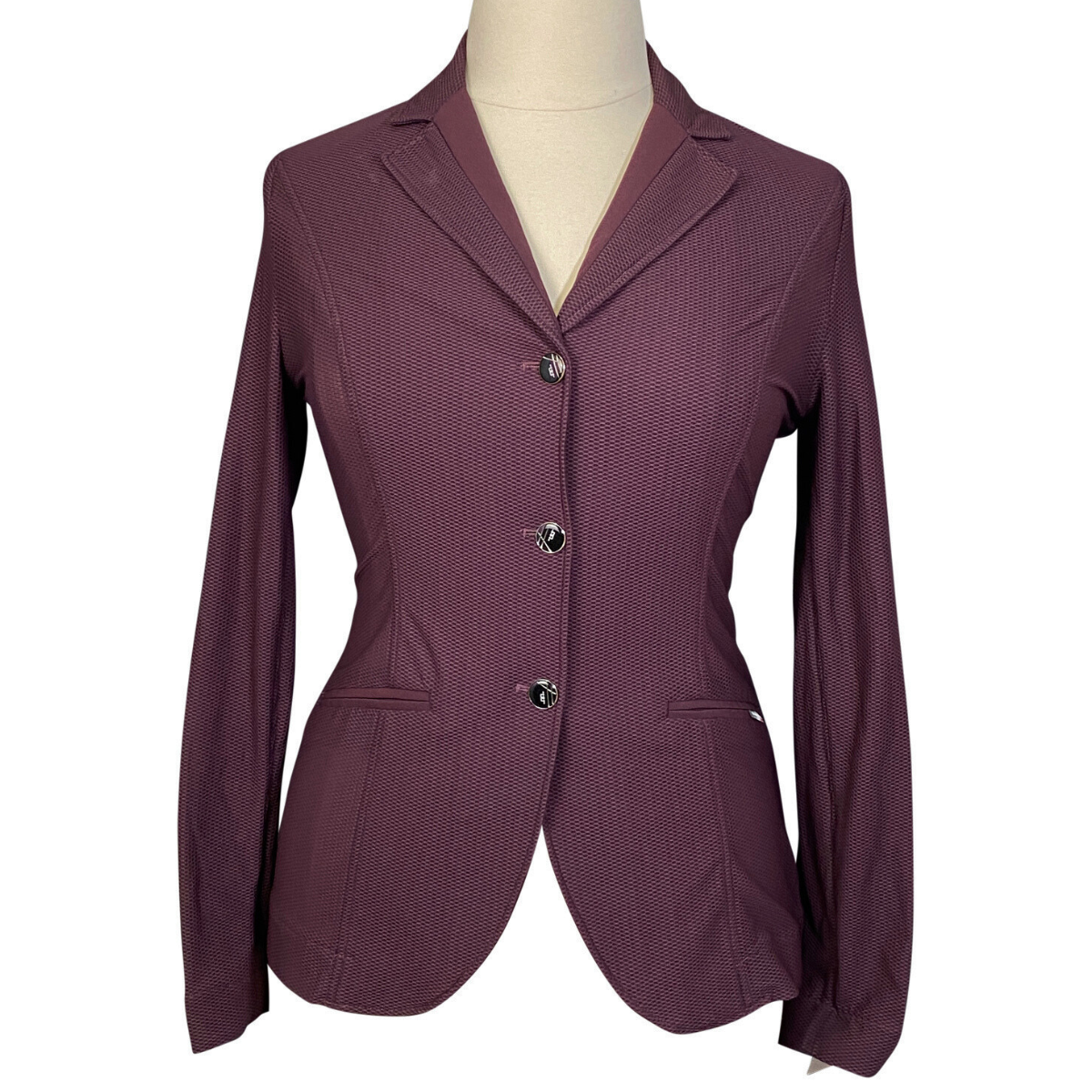 Front of AA Platinum MotionLite Show Coat in Plum - Women's XXL