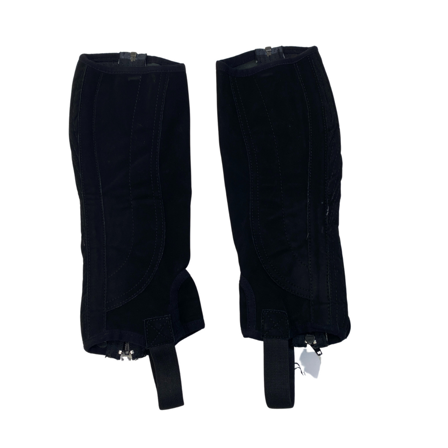 Back of Dublin Children's Easy Care Half Chaps in Black