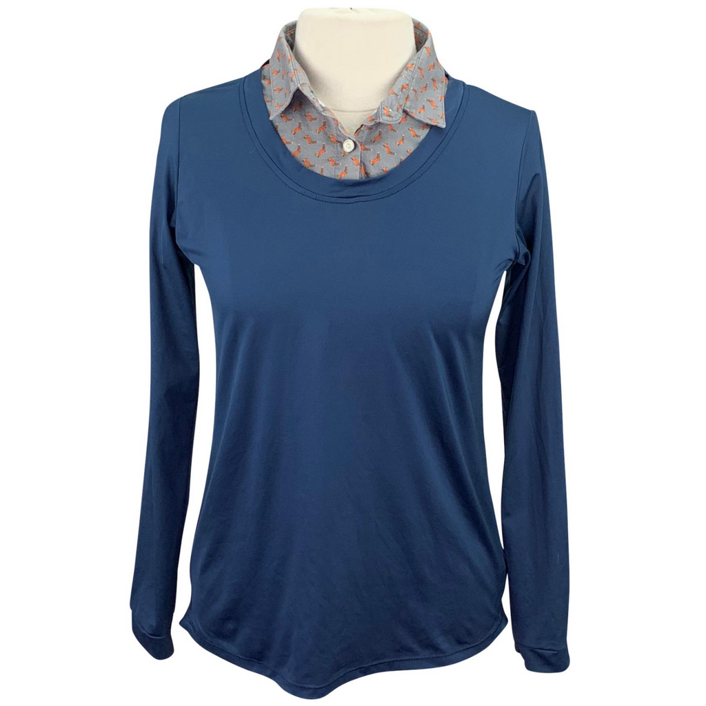 Callidae 'The Practice' Long Sleeve Shirt in Navy/Fox Pattern - Women's Large