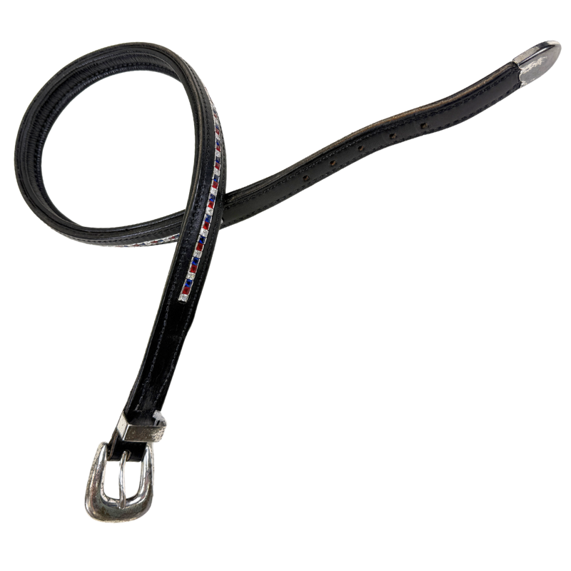 People On Horses Crystal Belt in Black/Red/Blue