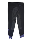 Dover Saddlery Wellesley Classic Piped Knee-Patch Breech in Black/Purple
