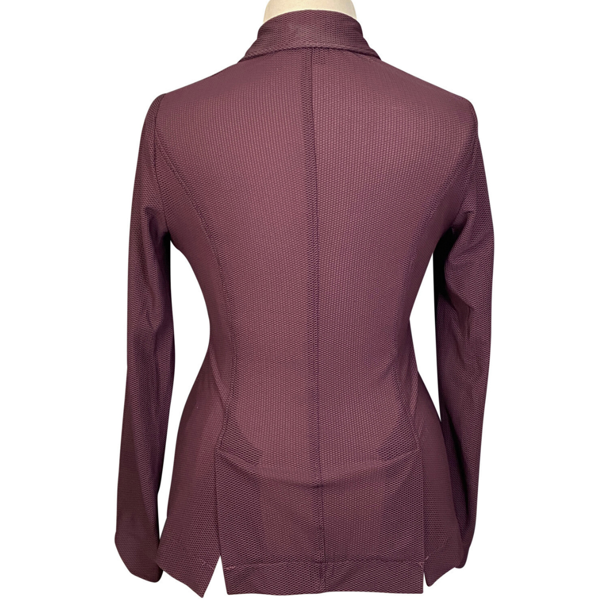 Back of AA Platinum MotionLite Show Coat in Plum - Women's XXL