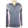 Ariat TEK Tri Factor 1/4 Zip Shirt in Grey/Pink