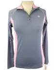 Ariat TEK Tri Factor 1/4 Zip Shirt in Grey/Pink