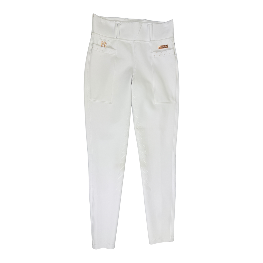 Horse Gloss Winter Riding Legging in White