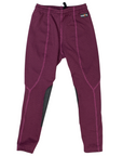 Front of Kerrits Fleece Lite Knee Patch Tights in Fuchsia Houndstooth - Children's Large