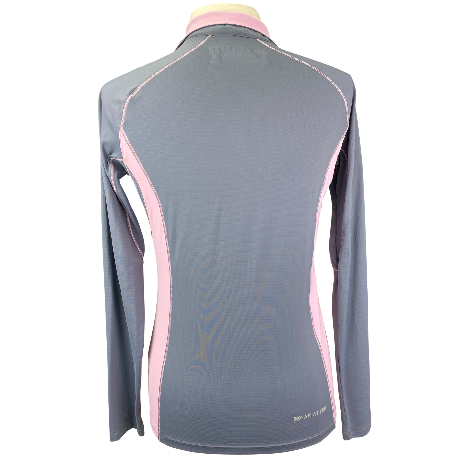 Ariat TEK Tri Factor 1/4 Zip Shirt in Grey/Pink