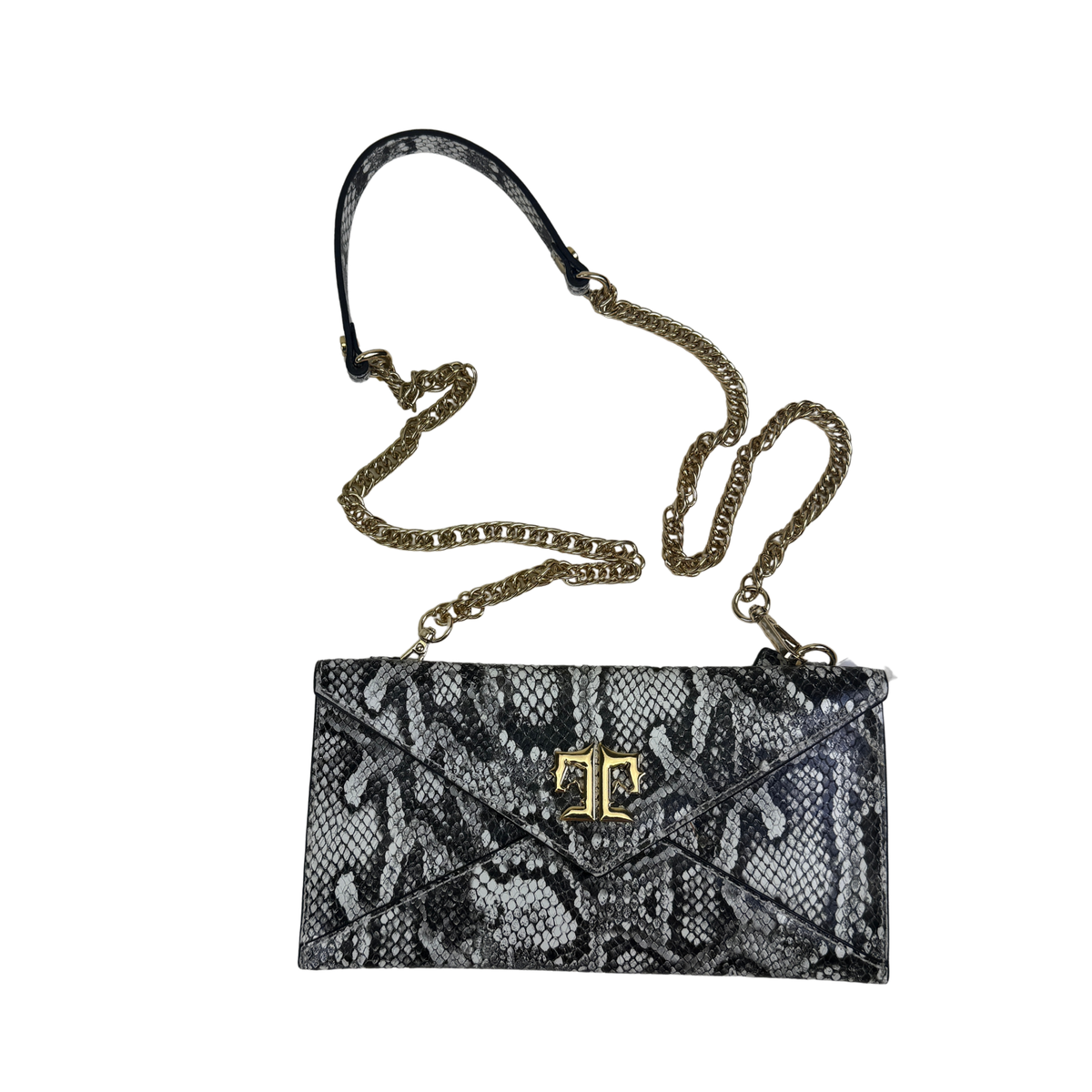 Tucke Tweed Equestrian 'Cor De Star' Clutch in White Snakeskin